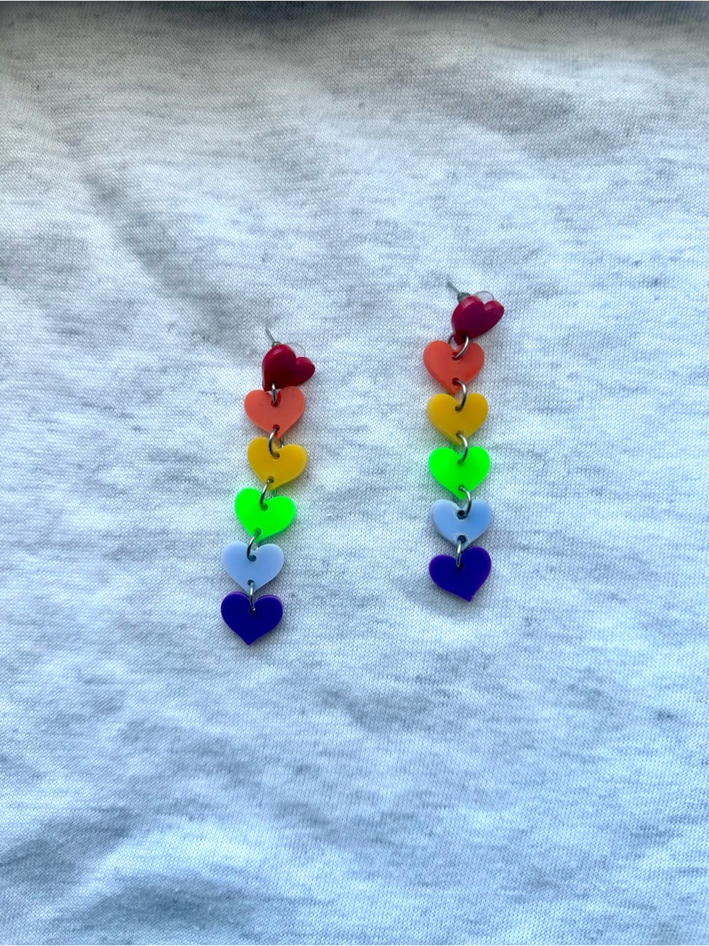 Rainbow Heart Pride Earrings